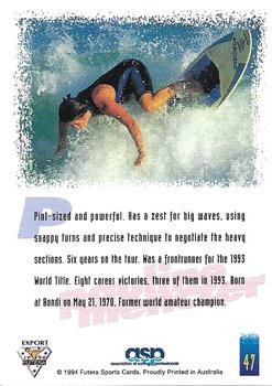 1994 Futera Hot Surf #47 Pauline Menczer Back